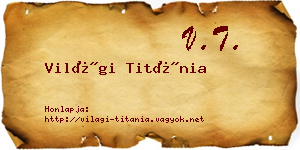 Világi Titánia névjegykártya
